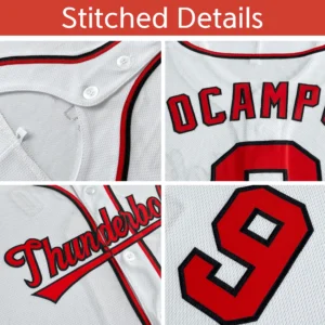 Personalized Baseball Jersey with Name, Number & Logo – Pink (Black Pinstripe)