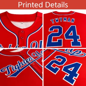 Personalized Baseball Jersey with Name, Number & Logo – Pink (Black Pinstripe)